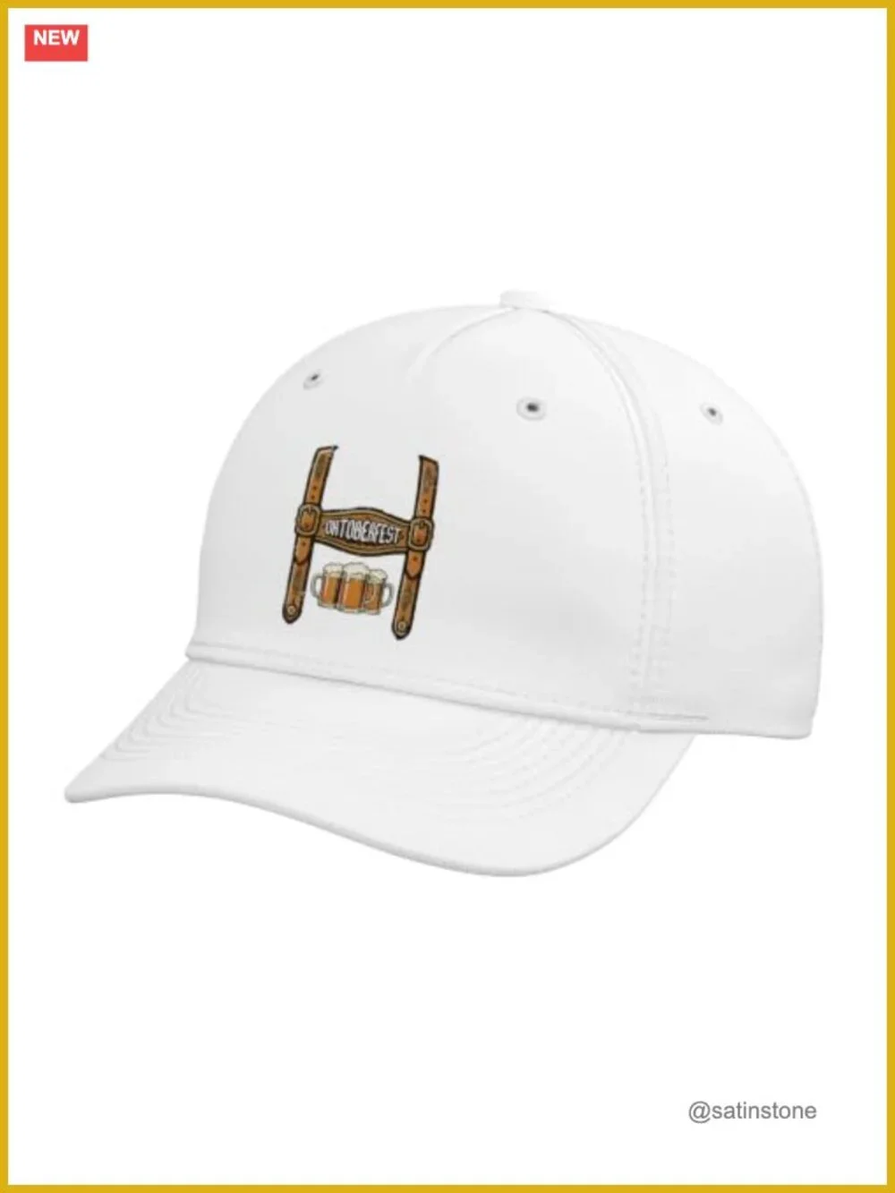 Oktoberfest Lederhosen Mug Print Adjustable Baseball Hat Adult Costume Accessory
